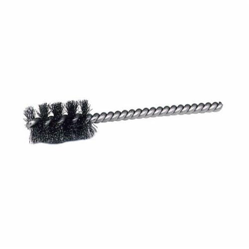 Weiler® 21175 Round Wire Power Tube Brush, 5/16 in Dia x 1 in L, 3-1/2 in OAL, 0.005 in Dia Filament/Wire, Steel Fill